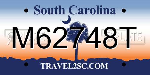 M62748T South Carolina License Plate