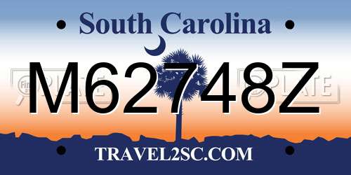 M62748Z South Carolina License Plate