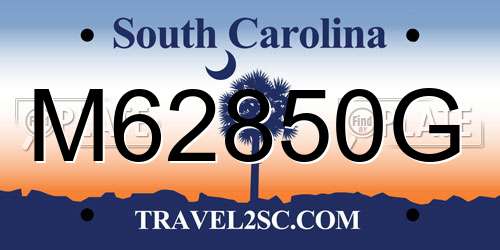 M62850G South Carolina License Plate