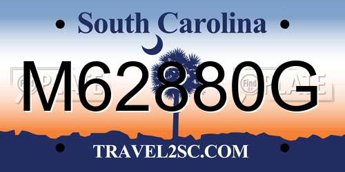 M62880G South Carolina License Plate