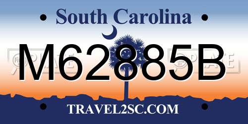 M62885B South Carolina License Plate