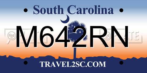 M642RN South Carolina License Plate