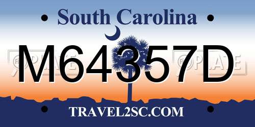 M64357D South Carolina License Plate