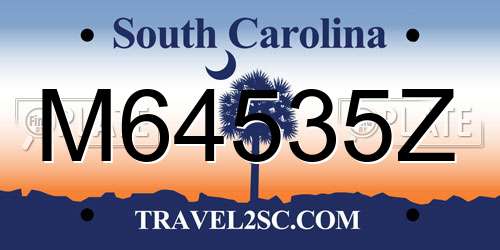 M64535Z South Carolina License Plate