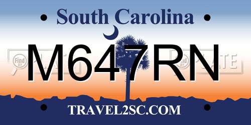 M647RN South Carolina License Plate