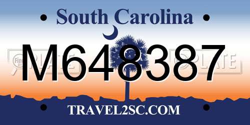 M648387 South Carolina License Plate