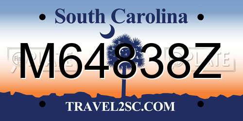 M64838Z South Carolina License Plate