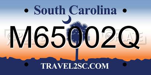M65002Q South Carolina License Plate