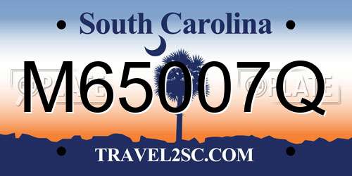 M65007Q South Carolina License Plate