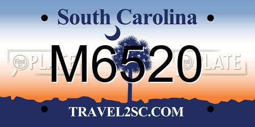 M6520 South Carolina License Plate