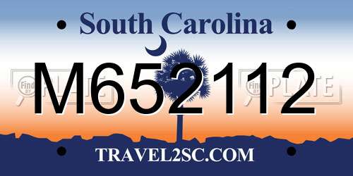 M652112 South Carolina License Plate