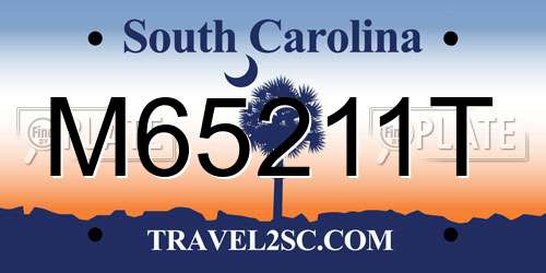 M65211T South Carolina License Plate