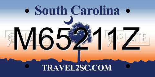 M65211Z South Carolina License Plate