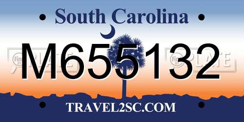 M655132 South Carolina License Plate