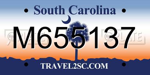 M655137 South Carolina License Plate