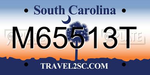 M65513T South Carolina License Plate