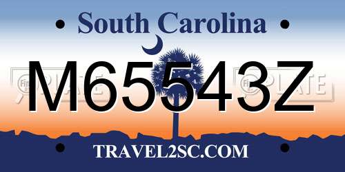 M65543Z South Carolina License Plate