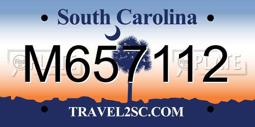 M657112 South Carolina License Plate