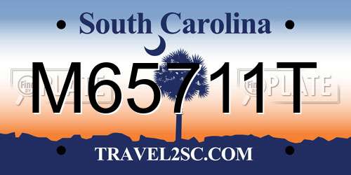 M65711T South Carolina License Plate