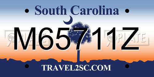 M65711Z South Carolina License Plate