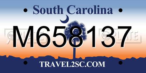 M658137 South Carolina License Plate