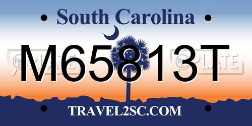 M65813T South Carolina License Plate