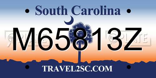 M65813Z South Carolina License Plate