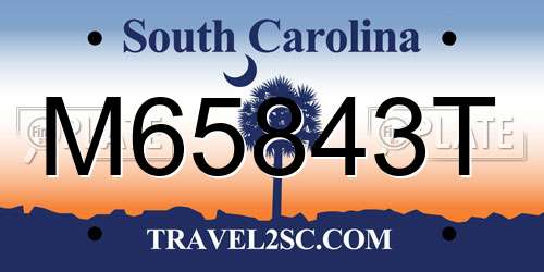 M65843T South Carolina License Plate