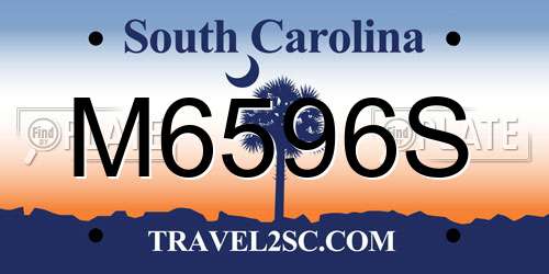 M6596S South Carolina License Plate
