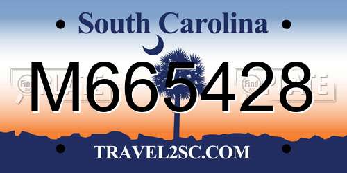 M665428 South Carolina License Plate