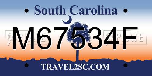 M67534F South Carolina License Plate
