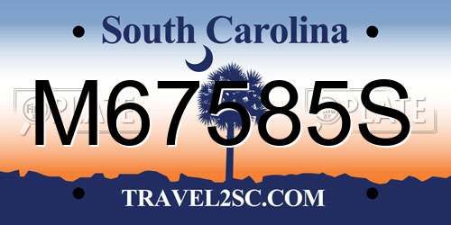 M67585S South Carolina License Plate