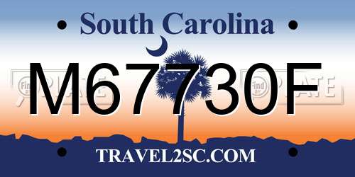 M67730F South Carolina License Plate