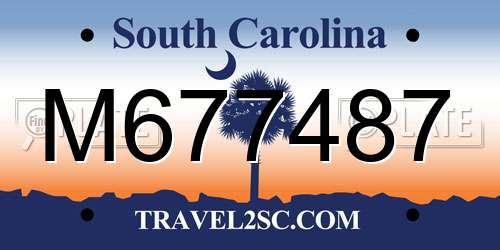M677487 South Carolina License Plate