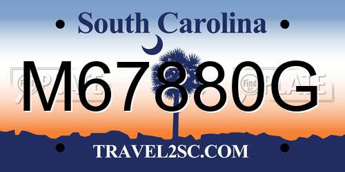 M67880G South Carolina License Plate