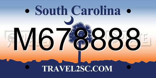 M678888 South Carolina License Plate