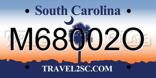 M68002O South Carolina License Plate