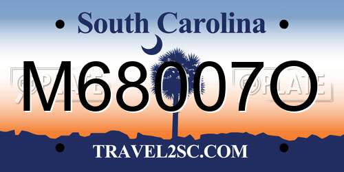 M68007O South Carolina License Plate