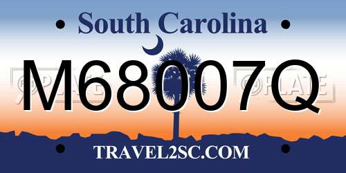 M68007Q South Carolina License Plate