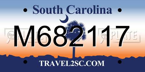 M682117 South Carolina License Plate