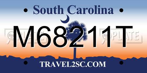 M68211T South Carolina License Plate