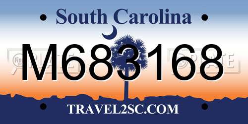 M683168 South Carolina License Plate
