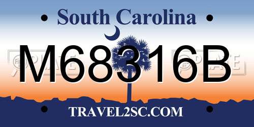 M68316B South Carolina License Plate