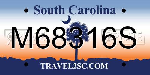 M68316S South Carolina License Plate