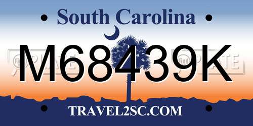 M68439K South Carolina License Plate