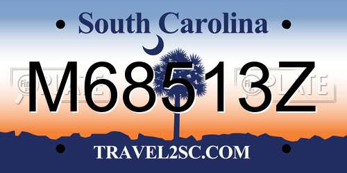 M68513Z South Carolina License Plate