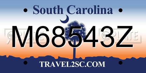 M68543Z South Carolina License Plate