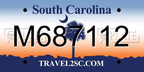 M687112 South Carolina License Plate