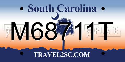 M68711T South Carolina License Plate