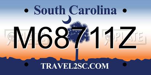 M68711Z South Carolina License Plate